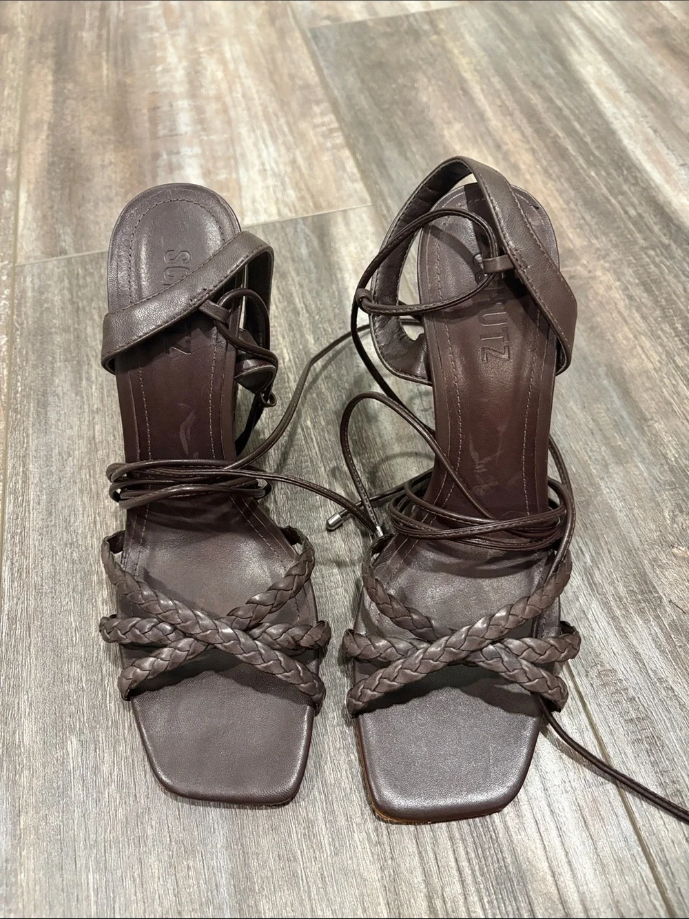Schutz Filipa Braided Brown heel 8.5